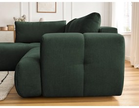 Zöld kinyitható-tárolóhelyes sarokkanapé (bal oldali-L alakú) Fuji – Bobochic Paris