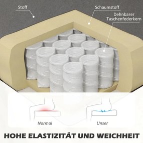 HOMCOM Kanapé Retro Design 2 Személyes kanapé, fa lábak, sötétszürke