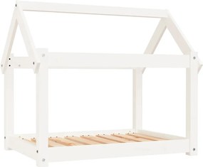 vidaXL fehér tömör fenyőfa kutyaágy 81x60x70 cm