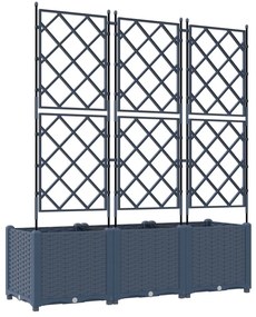 Trellis-szel ellátott cserép 3 db Szürke 120x40x143 cm