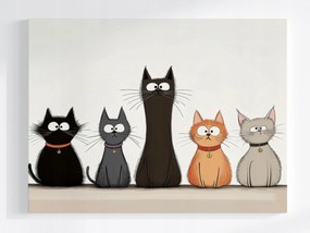 Vászonkép Canvas Vicces Macskák Család Banda 100x75