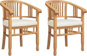 vidaXL Szék párnával 2 pcs Barna 63 x 58 x 89 cm Tömör Teakfa