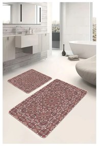 Barna bársony fürdőszobai kilépő szett 2 db-os 60x100 cm – Mila Home