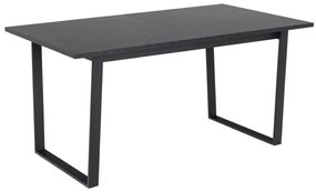 Asztal Oakland 913Fekete, Fekete márvány, 75x90x160cm, Hosszabbíthatóság, Közepes sűrűségű farostlemez, Fém