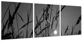 Kép - rét naplementével (órával) (90x30 cm)