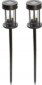 Napelemes cölöplámpa kültéri használatra, villogó gyertya 2db