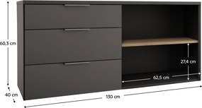Komód, antracit/cremona tölgy, ADAPO ADP05