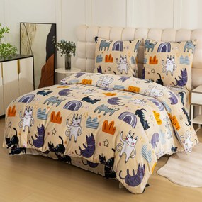 Mikroplüss ágynemű PURRSLEEP bézs Ágyneműhuzat mérete: 2 db 70 x 90 cm | 200 x 220 cm