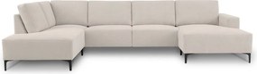 Bézs zsenília sarokkanapé (bal oldali-U alakú) Fabian – Scandic
