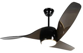 Fekete mennyezeti ventilátor távirányítóval LED-del - Sirocco 50