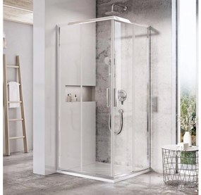Ravak X1LM70C00Z1-BLIX SLIM négyrészes sarokzuhanykabin 90x90 cm fényes króm