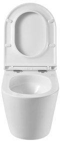 Invena Limnos, falra szerelhető wc csésze Swirlflush 490x370x360 mm + wc ülőke lassan záródó, fehér, INV-CE-93-001-L