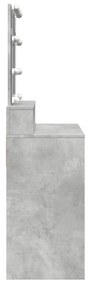 betonszürke fésülködőasztal LED-del 80 x 41 x 144,5 cm