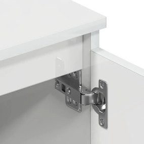 magasfényű fehér szerelt fa TV-szekrény 140 x 40 x 35,5 cm