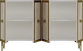 Pega 120 - White, Travertine, Gold