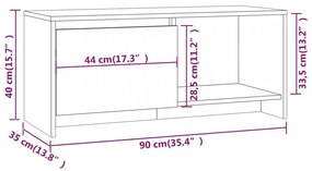 betonszürke szerelt fa TV-szekrény 90x35x40 cm