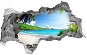 3d lyuk fal dekoráció Seychelles strand nd-b-61788906
