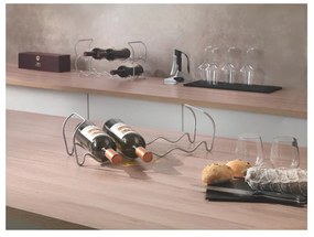 Wine háromszintes borosüveg tartó 12 palackhoz, hossz 45 cm - Metaltex