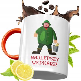 Narancssárga Bögre Horgászoknak Ajándék fényképes nyomtatással