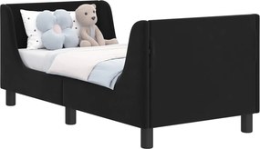 vidaXL Gyerekágy keret fejtámlával Fekete 70 x 140 cm Bársony
