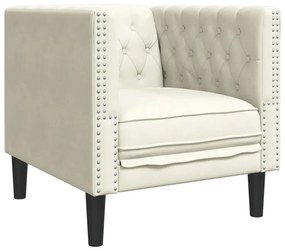 3 részes krémszínű műbőr Chesterfield kanapégarnitúra