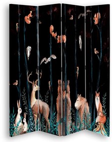 Gario Paraván Sötét erdõ és erdei állatok Méret: 145 x 170 cm, Kivitelezés: Forgó paraván 360°