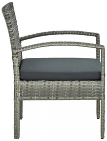 szürke polyrattan kerti szék párnával