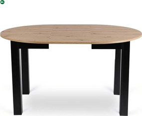 szett étkezőasztal HARRY 102-142 cm artisan tölgy/fekete és 6 szék PERU fekete