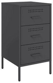 2 db fekete acél éjjeliszekrény 36 x 39 x 68 cm