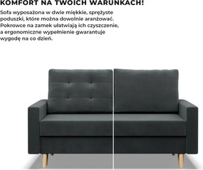 Etna kanapé, bársony, bonell töltet, szürke