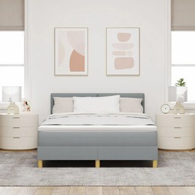 Boxspring ágy Matraccal Világosszürke 140x190 cm Szövet