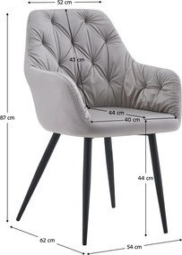 Design fotel, szürke Velvet szövet, VERIO NEW