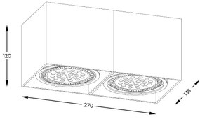 Zuma Line ACGU10-117-N - Spotlámpa BOX 2 2xGU10-ES111/15W/230V fekete