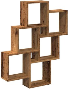 vidaXL antik fa színű szerelt fa fali kockapolc 78 x 15 x 93 cm