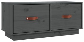 szürke tömör fenyőfa TV-szekrény 80 x 34 x 35 cm