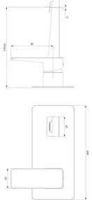 OMNIRES PM7415CR - PARMA króm falba építhető mosdó csaptelep