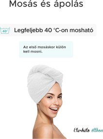 Gyorsan száradó türkiz frottír haj turbán, 100% pamut