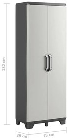 Keter Gear fekete és szürke tárolószekrény polcokkal 182 cm