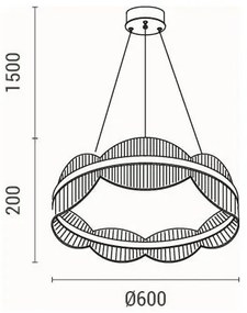 LED Csillár zsinóron FIRENZE LED/60W/230V 3000K