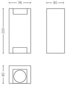 Philips 17339/48/PN - Kültéri fali lámpa MYGARDEN TROWEL 2xGU10/5W