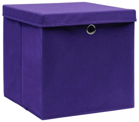 10 db lila szövet tárolódoboz fedéllel 32 x 32 x 32 cm