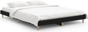 vidaXL fekete szerelt fa ágykeret 140x190 cm