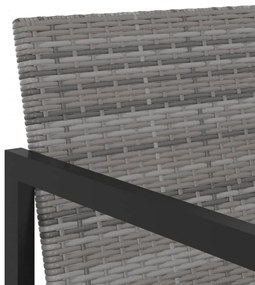 7 részes szürke polyrattan kültéri étkezőgarnitúra párnákkal