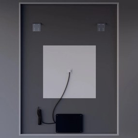 Álló fürdőszobai LED tükör 75x100cm | Páramentesítő funkció - Óra - Fényerő és színhőmérséklet szabályozás | Welland Luxury-Line G772