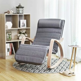 SongmicsHome SWING hintaszék, teherbírás 150kg, 67x115x91cm, szürke