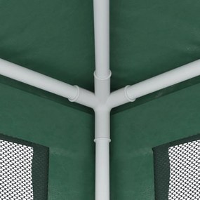zöld HDPE rendezvénysátor 10 hálós oldalfallal 3x12 m