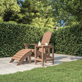 barna HDPE kerti Adirondack asztal 38 x 38 x 46 cm
