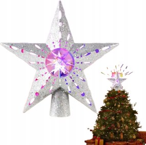 Karácsonyfa Csillag 31cm Háttérvilágítással Csillogó Ezüst Karácsonyi Lámpa