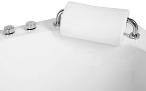 Fehér whirlpool masszázskád LED világítással 187 x 136 cm MANGLE Beliani