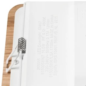 LED Beépíthető lámpa WOODY SPOT LED/17W/230V 3000K tölgy 18,5x18,5 cm